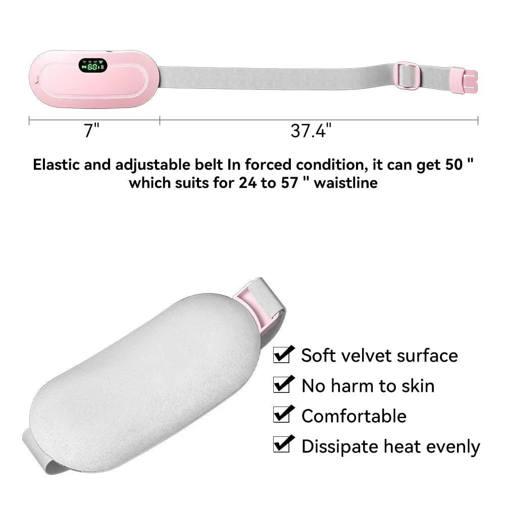 Portable Heating Pad for Period Cramps,1800Mah Cordless Period Heating Pad,3 Massage Modes Menstrual Heating Pad,Electric Rapid Fast Heating Period Cramp Heating Pad, Gifts for Women,7"1Pc