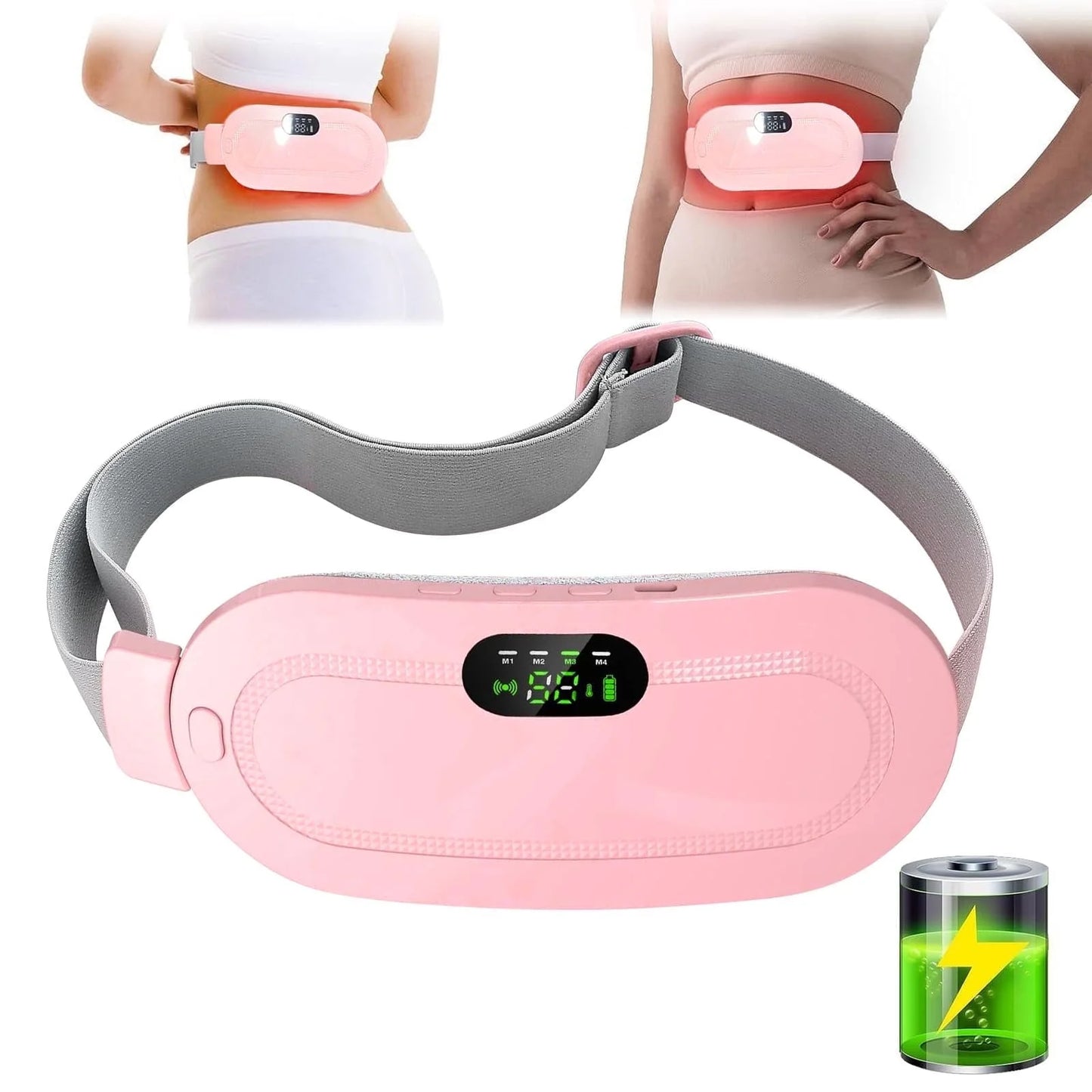 Portable Heating Pad for Period Cramps,1800Mah Cordless Period Heating Pad,3 Massage Modes Menstrual Heating Pad,Electric Rapid Fast Heating Period Cramp Heating Pad, Gifts for Women,7"1Pc
