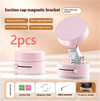 Foldable Magnetic Vacuum Car Phone Holder with Suction Cup for Hands-Free Navigation